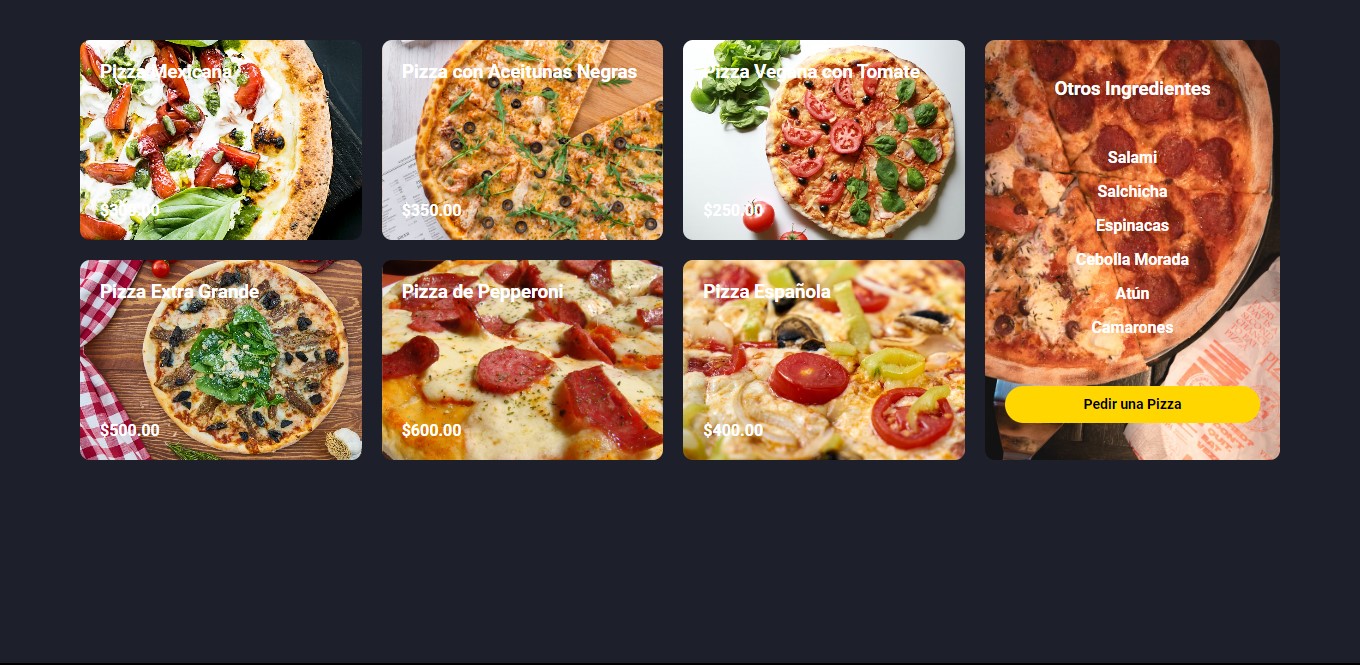 Menú de Pizzas